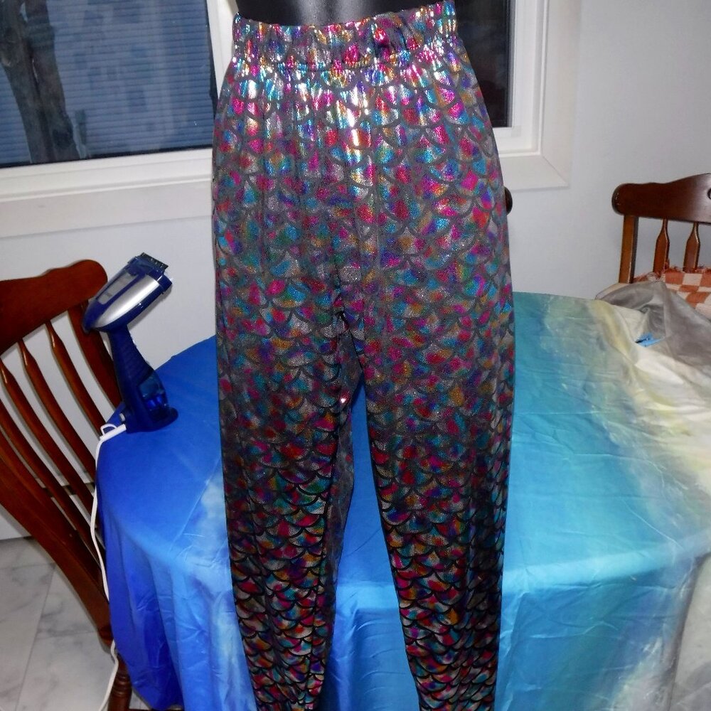 ONE SIZE FITS ALL multicolour mermaid party pants (up to size US 3X)